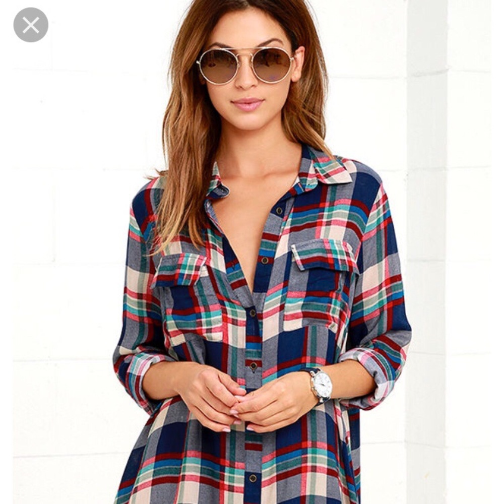 Lulus flannel dress, brand new still has tags